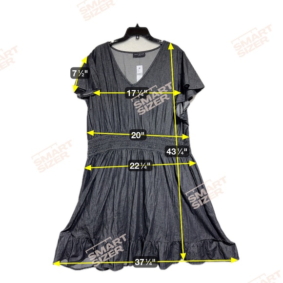 Lane Bryant Women's 3X Dress Black Smocked-Waist Flutter Sleeve w/Pockets - Picture 5 of 12